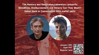 Bloodlines Disillusionment and ReturnCan They Meet Gabor Maté in conversation with meital yaniv [upl. by Nagaek]