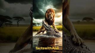 Lion vs crocodile incredible facts facts viralshort animals trendingshorts wildlife shorts [upl. by Vern]