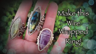 DIY Adjustable Cabochon WireWrapped Ring Tutorial [upl. by Alena824]