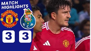 Man United vs Porto 33 HIGHLIGHTS  Harry Maguire goal vs Porto Bruno Fernandes Red Card [upl. by Pang]