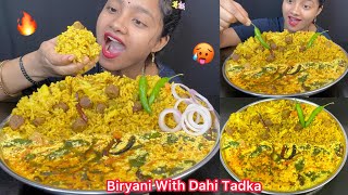 Veg Biryani With Rajasthani Dahi Tadka 🤤🔥 Big Bites Eating Show 😋 [upl. by Fassold881]