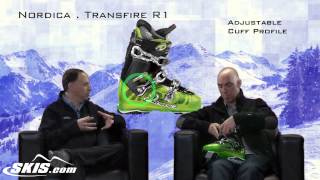 2015 Nordica Transfire R1 Mens Ski Boot Overview by SKISCOM [upl. by Irtimed]