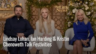 Lindsay Lohan Ian Harding amp Kristin Chenoweth Talk Festivities [upl. by Wilfred371]