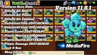 Save Data Plants vs Zombies 2 Version 1181  Plants Mastery 20000000  PPdat 32 Account [upl. by Sirovaj]