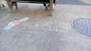 chalking sidewalk scientology Sacramento org 91024 [upl. by Anires]