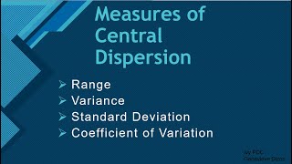 Measures of Central Dispersion [upl. by Sakmar657]