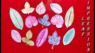 Leaf Impression Art  Easy Leaf Printing  Leaf Painting  Leaf Rubbing Art  Crayon Rubbing Art [upl. by Siloa38]