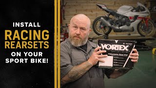 How to Install Rearsets on a Sport Bike  On The Lift [upl. by Till592]