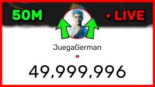 2 JuegaGerman To 50 Million Subscribers LIVE Sub Count [upl. by Ttesil]