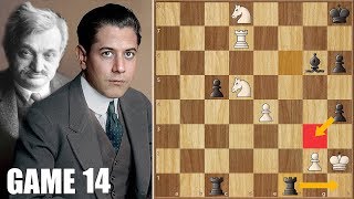 Only One Genius Among Them  Lasker vs Capablanca  WCC Game 14 1921 [upl. by Alamap270]