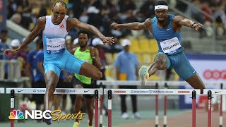 Rai Benjamin UPSET by dos Santos in Doha 400 hurdles shocker  NBC Sports [upl. by Gibert]