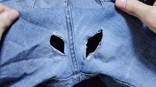 A magic solution to fix holes on jeans between the legs once and for all in an amazing way [upl. by Neicul388]