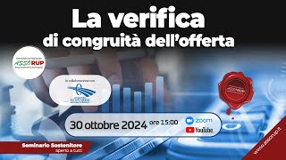 LA VERIFICA DI CONGRUITÀ DELLOFFERTA [upl. by Gnauq57]