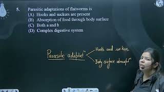 Parasitic adaptations of flatworms is [upl. by Dyraj]