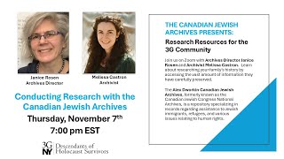 Conducting Research with the Canadian Jewish Archives [upl. by Lurlene112]