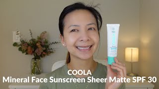 COOLA Mineral Face Sunscreen Sheer Matte SPF 30 Wear Test  Tiana Le [upl. by Janene819]