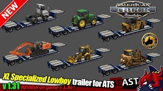 ATS  trailer mod XL Specialized Lowboy Trailer for ATS v131  review v130 [upl. by Carrel661]