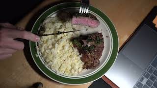 ASMR  JUICY STEAK AND FRIED RICE EATING SOUNDS [upl. by Lanny]