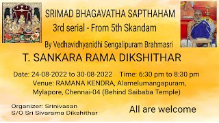 Srimad Bhagavatha Sapthaham  6th Skandham  Day 3 by Vadagudi Brahmashri Shankara Rama Dikshithar [upl. by Lawlor95]