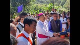 Thousands of faithful welcoming Most RevDrLinus Neli Archbishop of Imphal Retreat centerKhoupum [upl. by Hamel908]