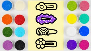 Sand painting hair clips for kids [upl. by Nevart]