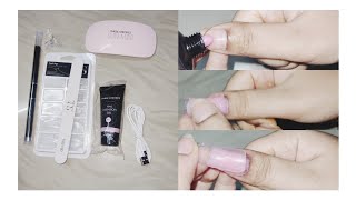 Easy way to apply poly gel nails youtubenaildesigns nailartlove [upl. by Ihsir7]