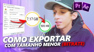 COMO EXPORTAR VÍDEOS DO ADOBE PREMIERE PRO TAMANHO PEQUENO [upl. by Yenitsed]