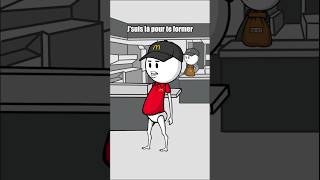 Partie 1  Le premier jour à McDo 🍟 ​⁠antoinebordes shorts animation humour drole sketch [upl. by Reinertson833]