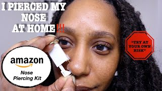 DIY Nose Piercing Amazon Nose Piercing Kit Easy amp Painless [upl. by Acimaj]