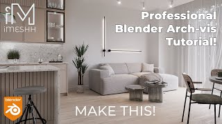 Make an interior in Blender like a PRO  Archvis Tutorial 2  iMeshhcom Guide [upl. by Lyons]