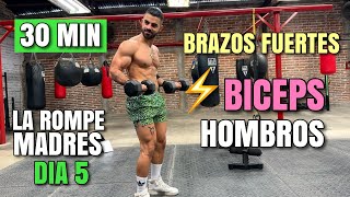 Rutina De Biceps Hombros en Casa Rápida 30 Minutos La Rompe Madres Día 5 [upl. by Enilemme]