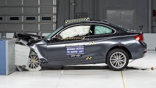 2014 BMW 2 series moderate overlap IIHS crash test [upl. by Swen]