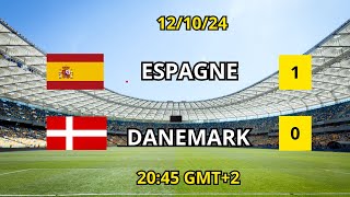 ESPAGNE VS DANEMARK UEFA EURO LEAGUE 2025 JOURNEE 3 RESULTAT [upl. by Aisatsanna]