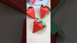 Paper Craft Ideas  Easy to make Strawberries 🍓  DIY  Surprise gift shortsfeed shorts yt [upl. by Ainak]