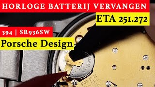 Hoe een horloge batterij vervangen  ETA 251272  Porsche Design  ETERNA  Watch Repair [upl. by Zelten998]