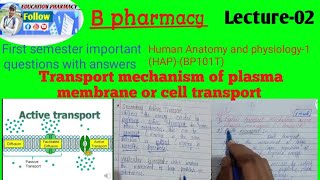 pharmacy  cell transport mechanism  Plasma  hap1 important questions and answers 💯💟 [upl. by Inalaek]