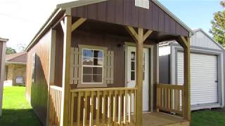 Derksen 12X24 Urethane Finish Cabin at Big Ws Portable Buildings in Lafayette Louisiana [upl. by Eledoya]