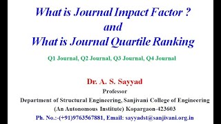 Impact Factor amp Journal Quartiles [upl. by Guidotti]