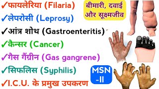 GNM 2nd Year medical Surgical NursingII ICU Equipments बीमारियों के कारण दवाई For All Nursing [upl. by Riay]