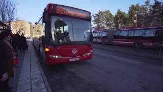 Sweden Stockholm bus 865 ride from Haninge Centrum to Flemingsberg [upl. by Jess]