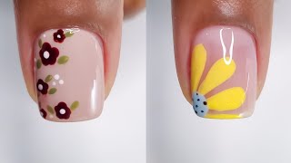 5 Unhas curtas decoradas fácil e simples com palito e pincel [upl. by Attegroeg]