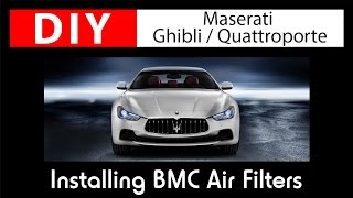 DIY Maserati Ghibli Installing BMC Air Filters [upl. by Dnar340]