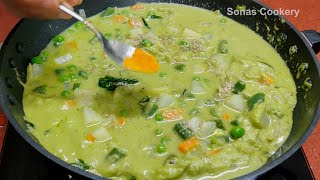 Easy Side Dish Recipe  How To Make Tasty Hotel Style Vegetable Sagu [upl. by Batchelor754]