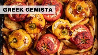 Greek Stuffed Vegetables Gemista  Vegan Recipe [upl. by Rawdan]