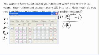 Savings annuities  solving for the deposit [upl. by Rodolfo333]