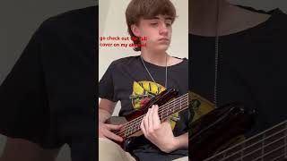 freak on a leash  korn bass cover full cover on my channel still working on it [upl. by Esinev]