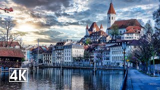 Thun Switzerland 4K 🇨🇭 relaxing morning walk with the fantastic views over the lake Thun [upl. by Anole]