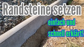 Randsteine setzen einfach Anleitung zum setzen von Rasenbordsteine setzen [upl. by Quill]