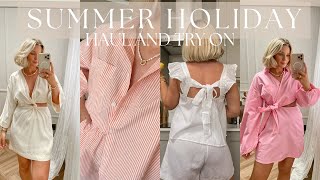 SUMMER HOLIDAY HAUL AND TRY ON  HampM ZARA AMAZON FASHION [upl. by Mario]