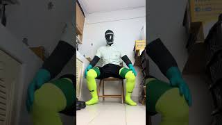 Layered Green Soccer Sock on Zentai body [upl. by Drofub443]